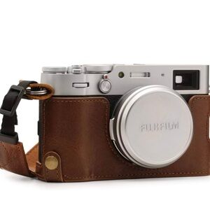 Brand New !! Fujifilm X100V Genuine Leather Camera Half Case Brown